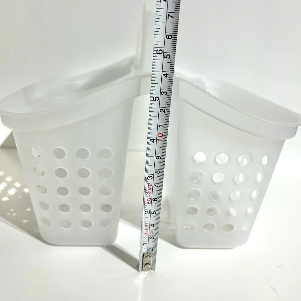Shower Bath Caddy with Handle 3 Compartments Clear Sturdy Plastic College Dorm